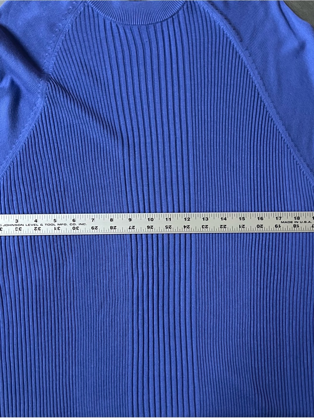 Murano 100% Silk Ribbed Knit Short Sleeve Mock Neck Sweater Blue Men’s Size XL - Picture 7 of 8